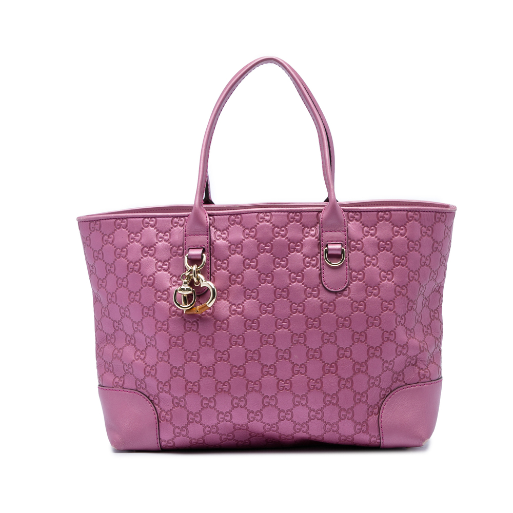 Pre-Loved Gucci Metallic Guccissima Heart Bit Tote